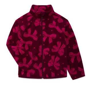 Wonder Nation Girls Burgundy Microfleece Full Zip Jacket Size Medium (7-8) NWT